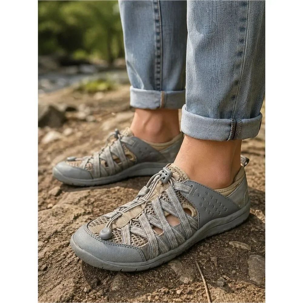 Zibu Paliza Slipon Sneakers in Gray and Tan size 11